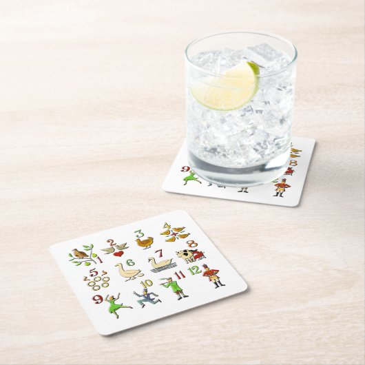 De twaalf kerstdagen kartonnen onderzetters (Insitu)