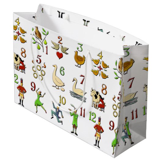 De twaalf kerstdagen large cadeautasje (Achterkant Gekanteld)