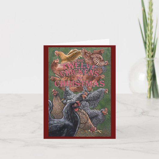 De twaalf kerstkippen kaart (Voorkant)