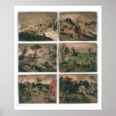 De twaalf maanden van het jaar: januari, februari, poster (Voorkant)