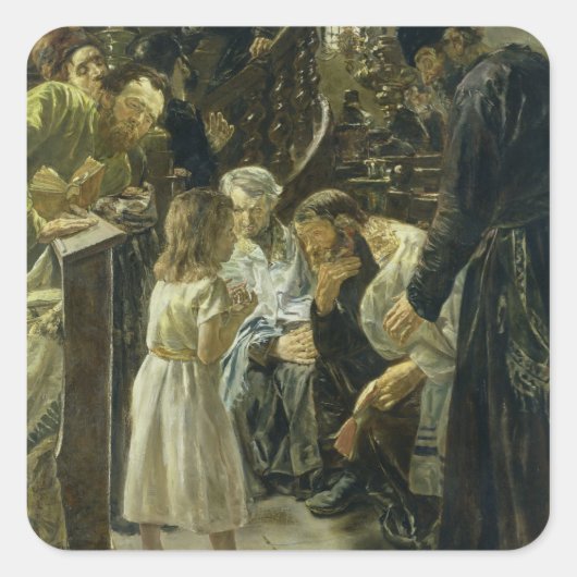 De twaalfjarige Jezus in de tempel, 1879 Vierkante Sticker (Voorkant)