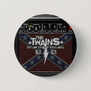 De TWAINS Dixie Amp Button. Ronde Button 5,7 Cm