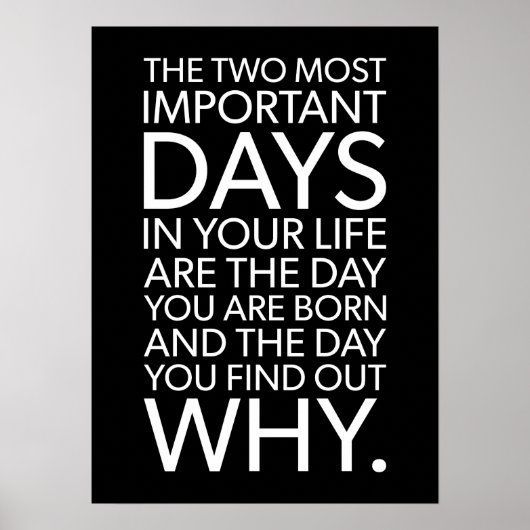 De twee belangrijkste levensdagen poster (Voorkant)