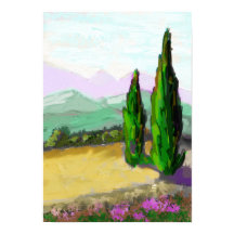 De twee cipressen in Provence, Vaucluse.