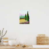 De twee cipressen in Provence, Vaucluse. Poster (Keuken)