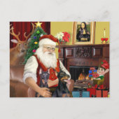 De twee Dobermans van de Kerstman Feestdagenkaart (Voorkant)