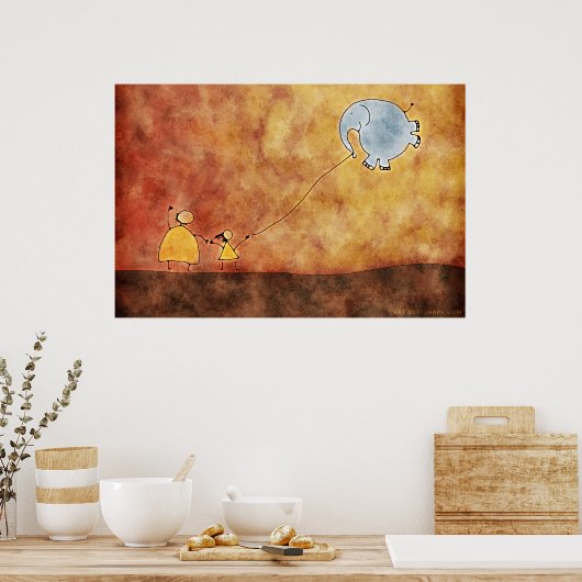 De twee en de olifant poster (Keuken)