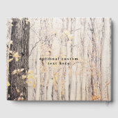 De twee geliefden gesneden bomen Herfst bos bruilo Gastenboek (Achterkant)