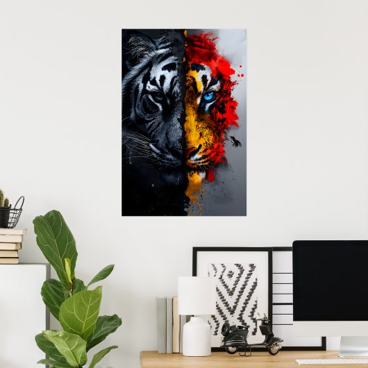De twee gezichten van de tijger poster (Thuiskantoor)