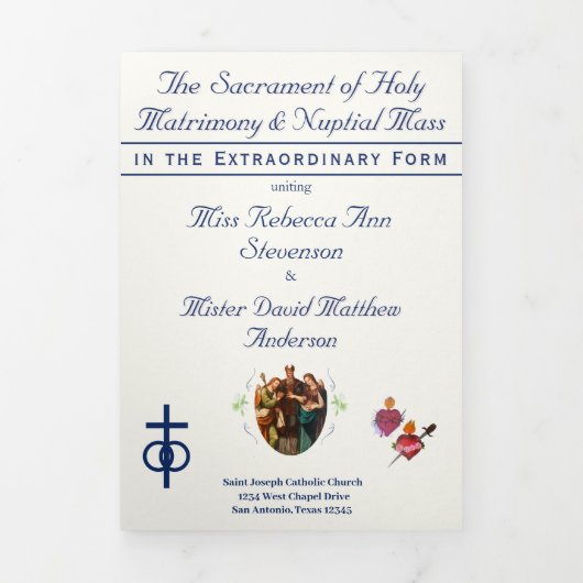 De Twee Harten Katholieke Bruiloft Drieluik Programma (Cover)