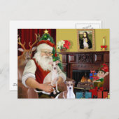 De twee Italiaanse windhonden van de Kerstman Feestdagenkaart (Voorkant / Achterkant)