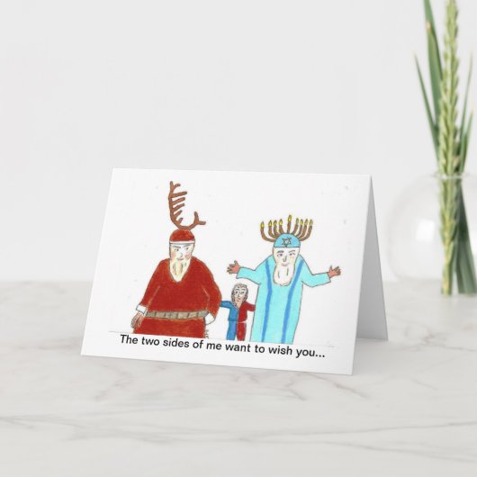 De twee kanten van me feestdagen kaart (Voorkant)
