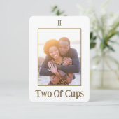 De twee kopjes tarot Kaart betekent gouden fotokaa (Staand voorkant)