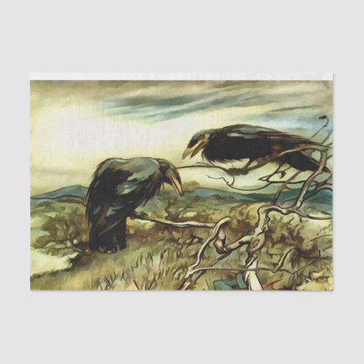 De twee kraaien of de twee Corbies maken een mane Tissuepapier (Voorkant)