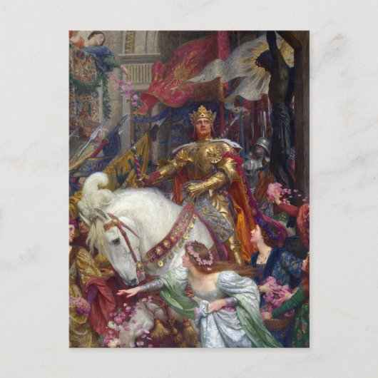 De twee kronen, 1900 door Frank Dicksee Briefkaart (Voorkant)