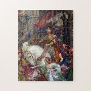 De twee kronen, 1900 door Frank Dicksee Legpuzzel