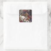 De twee kronen, 1900 door Frank Dicksee Vierkante Sticker (Tas)