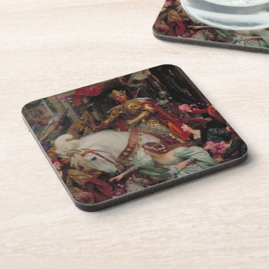 De twee kroontjes van Sir Frank Bernard Dicksee Bier Onderzetter (Linkerzijde)