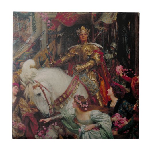 De twee kroontjes van Sir Frank Bernard Dicksee Tegeltje (Voorkant)