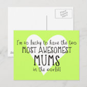 De twee mooiste moeders ter wereld briefkaart (Voorkant / Achterkant)