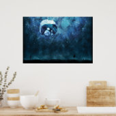 De twee op de maan poster (Keuken)