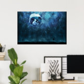 De twee op de maan poster (Thuiskantoor)