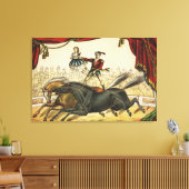 De twee paardenacts zijn Circus Performance, Circa Canvas Afdruk (Insitu (Woonkamer))