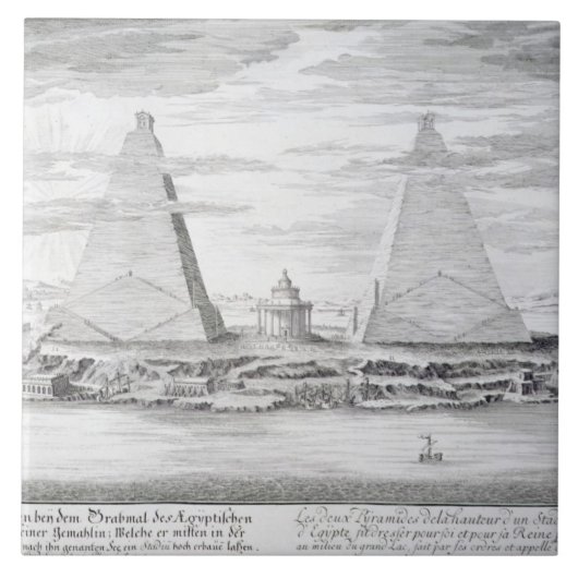 De twee Pyramiden van Moeris, koning van Egypte en Tegeltje (Voorkant)