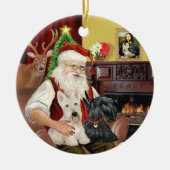 De twee Schotse terriërs van de kerstman Keramisch Ornament (Voorkant)