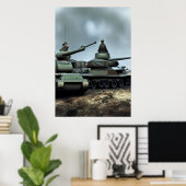 De twee tanks | AI Art Poster (Thuiskantoor)