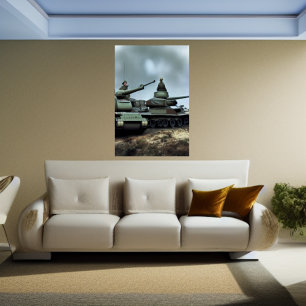 De twee tanks   AI Art Poster