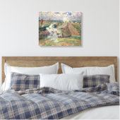 De twee treinen canvas afdruk (Insitu (Slaapkamer))