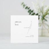 De twee van ons Foliage Square Wedding Save the Da Save The Date (Staand voorkant)