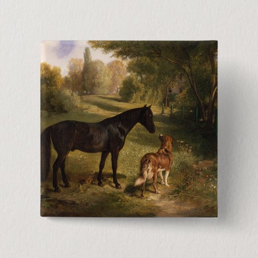 De twee vrienden vierkante button 5,1 cm (Voorkant)
