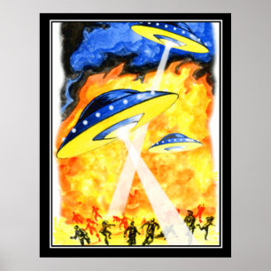 De twee werelden  retroflectoren poster