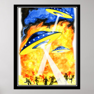 De twee werelden retroflectoren poster