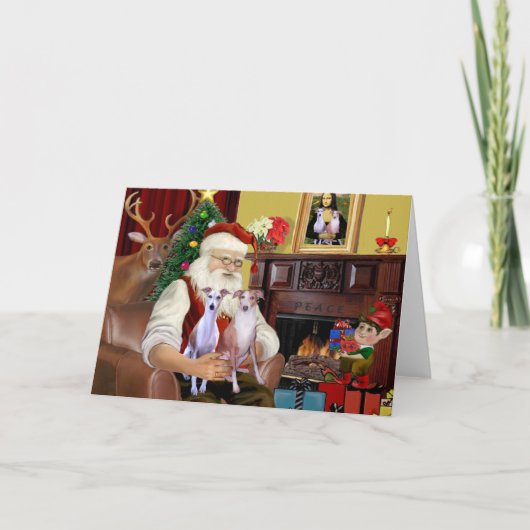 De twee windhonden van Sinterklaas Feestdagen Kaart (Voorkant)