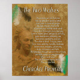 De twee wolven, Cherokee proverb Poster