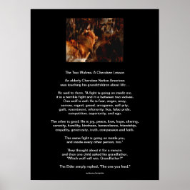 De twee WOLVES CHEROKEE TALE Native American Print