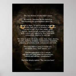De twee WOLVES CHEROKEE TALE Native American Print