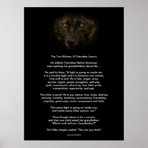 De twee WOLVES CHEROKEE TALE Native American Print