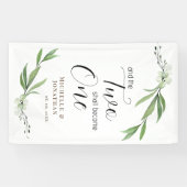 De twee zullen één bloemengroene bruiloft worden spandoek (Horizontaal)