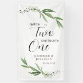 De twee zullen één bloemengroene bruiloft worden spandoek (Verticaal)