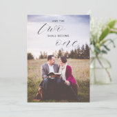 De twee zullen één religieuze foto worden save the date (Staand voorkant)