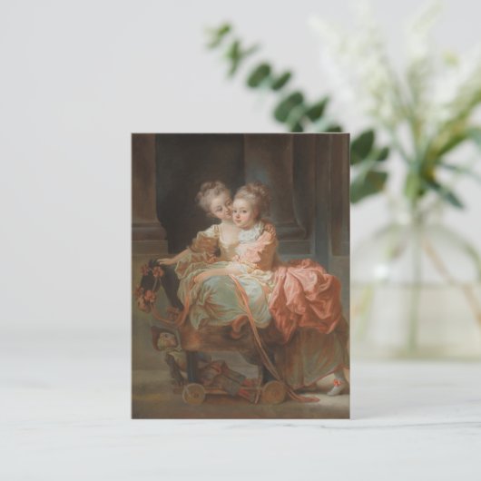 De twee zussen - Jean-Honoré Fragonard Briefkaart (Staand voorkant)