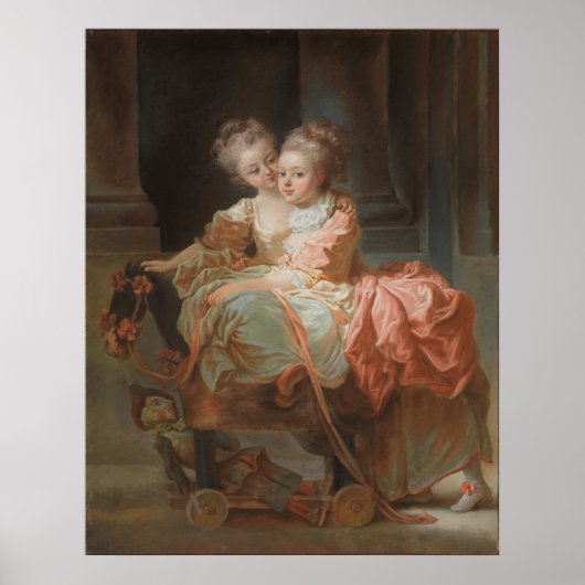 De twee zussen - Jean-Honoré Fragonard Poster (Voorkant)