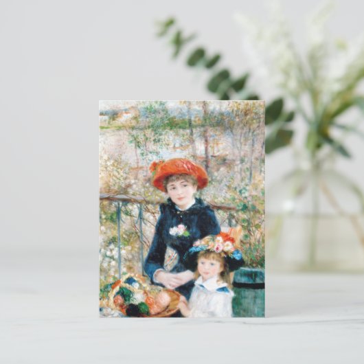 De twee zussen op de terrace Auguste Renoir Briefkaart (Staand voorkant)