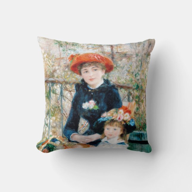 De twee zussen op de terrace Auguste Renoir Kussen (Voorkant)