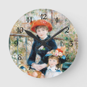 De twee zussen op de terrace Auguste Renoir Ronde Klok