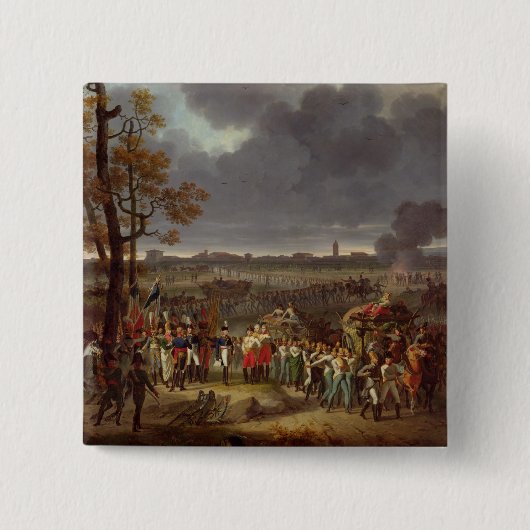 De tweede belegering van Mantua Vierkante Button 5,1 Cm (Voorkant)
